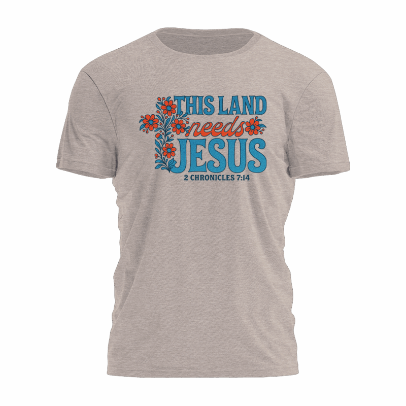 Maziani This Land Needs Jesus Graphic Tee – Inspirational Unisex Shirt